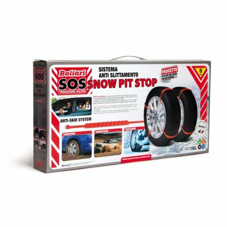 Fasce antiscivolamento da neve per auto SNOW PIT STOP 8 pezzi
