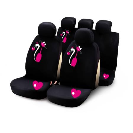 Completo fodere auto MY SWEET CAT 9 pcs - rosa