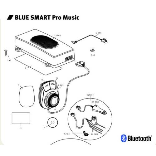 Bluetooth-Freisprecheinrichtung Blau smart Pro Musik MR HANDSFREE