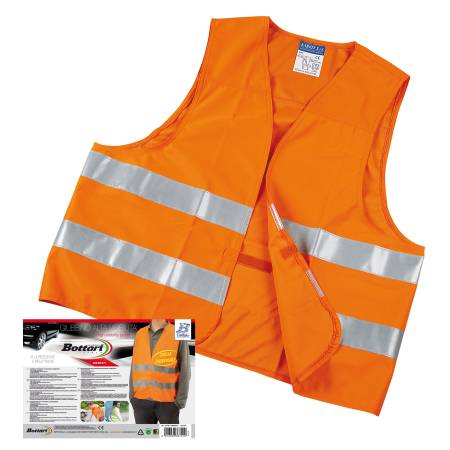 Gilet alta visibilità omologato per auto colore arancione