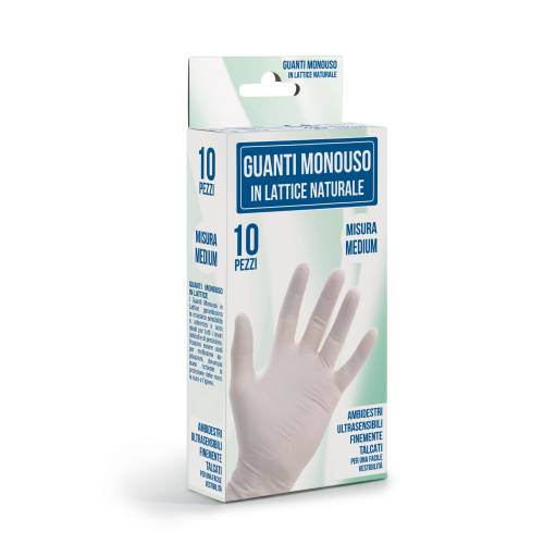 Latex gloves with disposable talc 10 Pieces