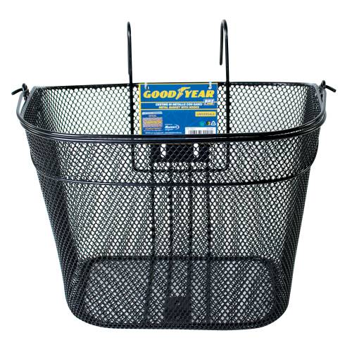 Metal front basket with hooks